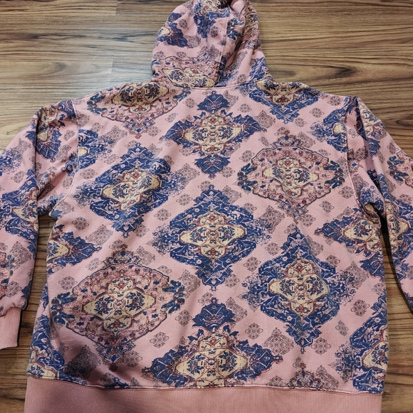 We The Free Printed It's A Vibe Hoodie In Desert Rose Combo In Pink - Picture 11 of 12